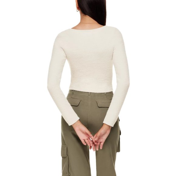 Aritzia Wilfred Free Hush Knit Sweetheart Sweater, Silver Birch, Small - Picture 3 of 3